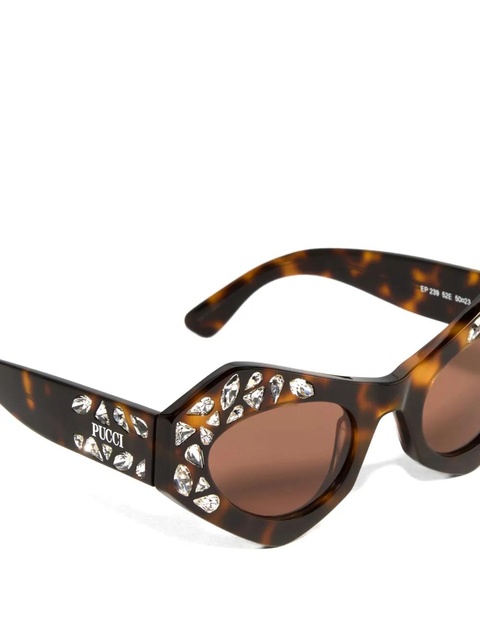 PUCCI rhinestone-embellished cat-eye sunglasses - Brown - zdjęcie produktu nr 2