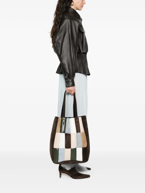 KHAITE Zoe patchwork suede tote bag - Brown - zdjęcie produktu nr 2