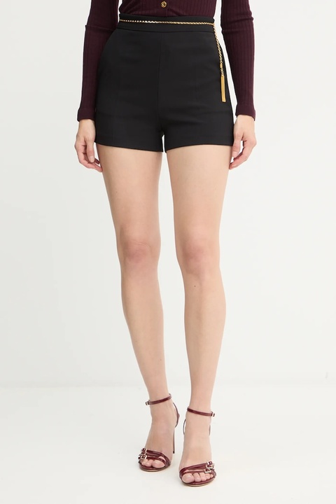 Elisabetta Franchi szorty damskie kolor czarny gładkie high waist SH01757E2 - zdjęcie produktu nr 1
