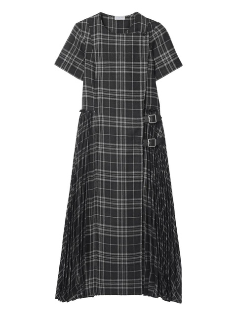 Burberry pleated short-sleeve midi dress - Grey - zdjęcie produktu nr 1