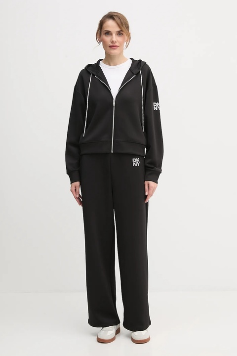Dkny spodnie dresowe KNIT PANTS damskie kolor czarny gładkie P5MF7CNZ - zdjęcie produktu nr 1
