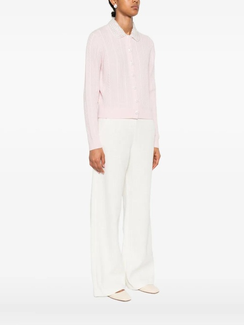 Maje detachable-collar cable-knit cardigan - Pink - zdjęcie produktu nr 2