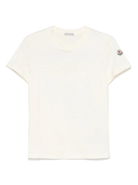 Moncler embroidered-logo cotton T-shirt - Neutrals - zdjęcie produktu nr 1