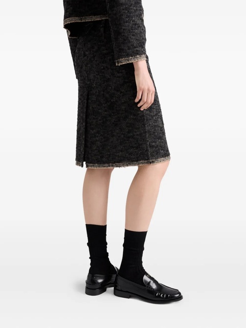 Prada triangle-logo tweed skirt - Black - zdjęcie produktu nr 1
