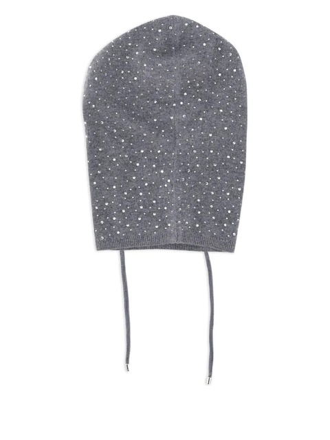 PINKO crystal-embellished hooded balaclava - Grey - zdjęcie produktu nr 2