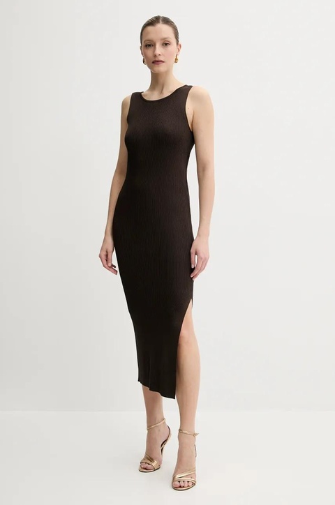 Guess sukienka JIULIA kolor brązowy maxi dopasowana W5GK47 Z3L10 - zdjęcie produktu nr 1