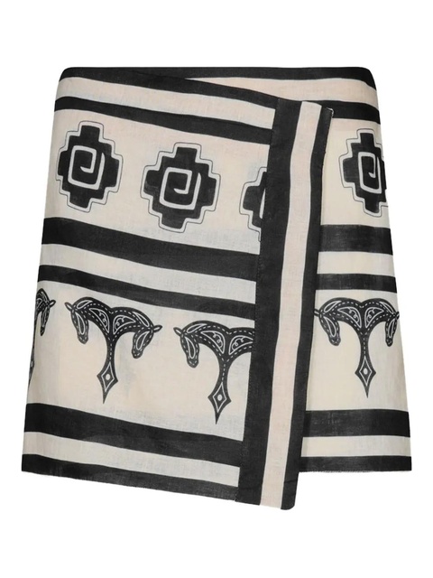Johanna Ortiz horse-print wrap skirt - Neutrals - zdjęcie produktu nr 1