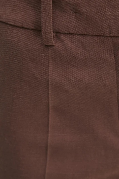 Answear.LAB spodnie garniturowe z prostą nogawką kolor brązowy fason cygaretki high waist - zdjęcie produktu nr 2