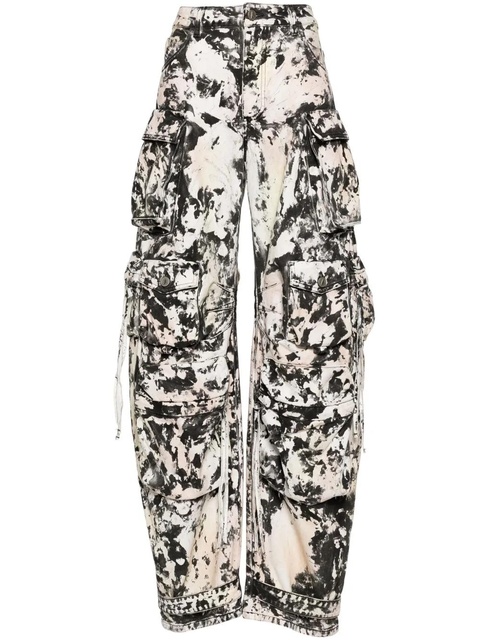 The Attico Fern printed wide-leg cargo jeans - Black - zdjęcie produktu nr 1