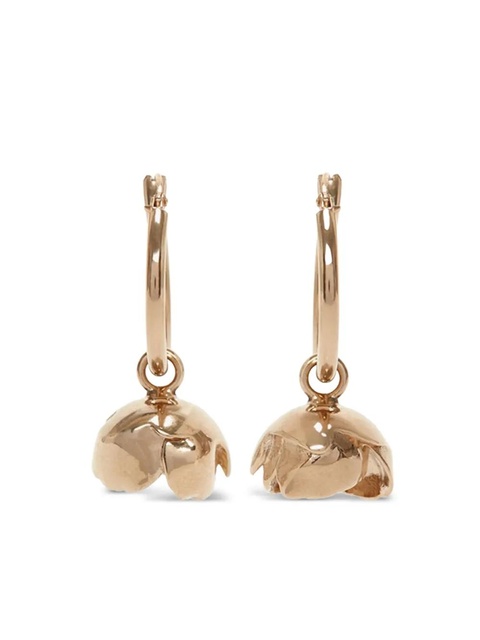 Victoria Beckham Camellia hoop earrings - Gold - zdjęcie produktu nr 2