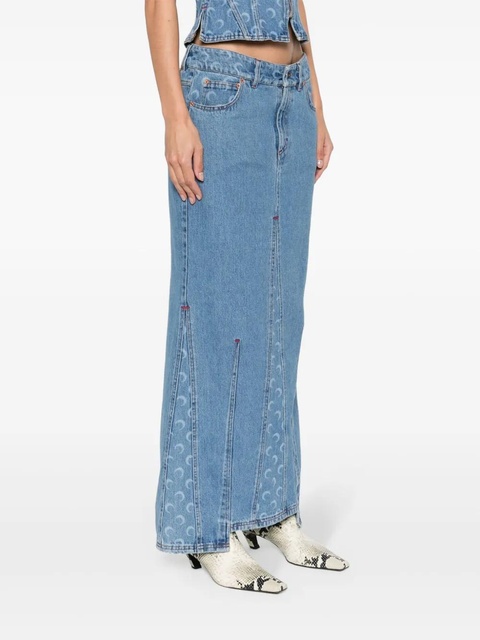 Marine Serre Crescent-Moon-print maxi skirt - Blue - zdjęcie produktu nr 2