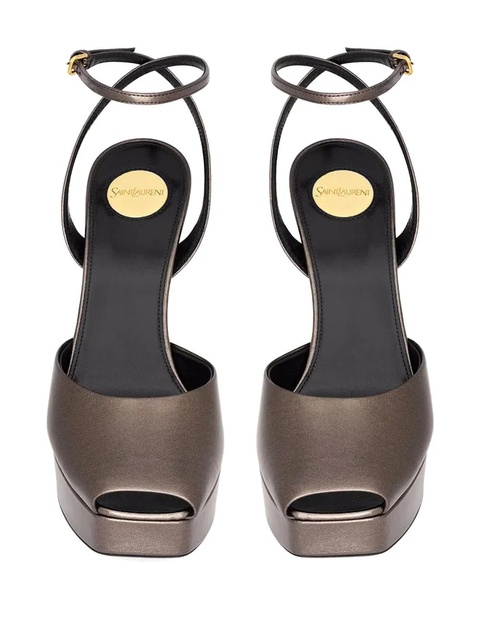 Saint Laurent platform ankle strap sandals - Brown - zdjęcie produktu nr 2