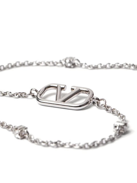 Valentino Garavani VLogo Signature crystal-embellished necklace - Silver - zdjęcie produktu nr 2