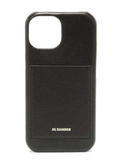 Jil Sander logo-embossed leather phone case - Black - zdjęcie produktu nr 1