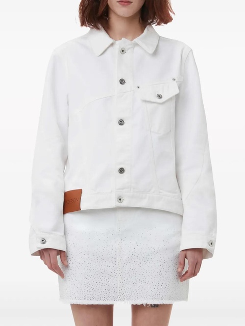 JW Anderson cropped twisted denim jacket - White - zdjęcie produktu nr 2