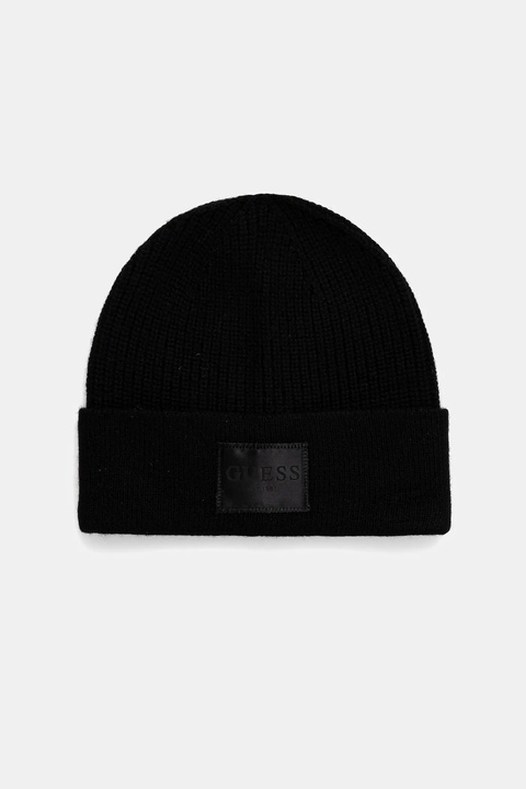 Guess czapka z dodatkiem wełny BRENTON kolor czarny AW5436 POL03 - zdjęcie produktu nr 2
