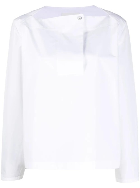 Jil Sander long-sleeved cotton blouse - White - zdjęcie produktu nr 1