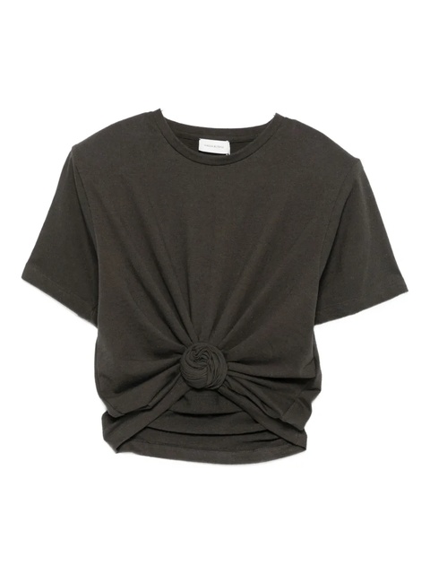 Magda Butrym rose-accent short-sleeve T-shirt - Grey - zdjęcie produktu nr 1