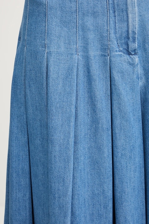 Weekend Max Mara spódnica jeansowa OPUNZIA kolor niebieski maxi rozkloszowana 2525106016600 - zdjęcie produktu nr 2
