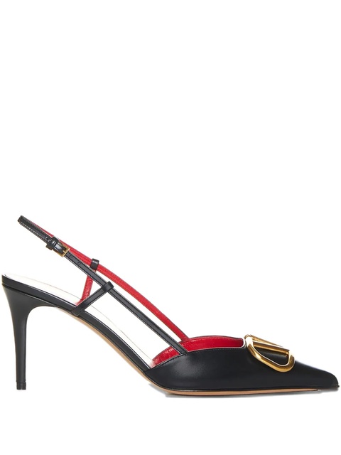 Valentino Garavani 80mm slingback leather pumps - Black - zdjęcie produktu nr 1