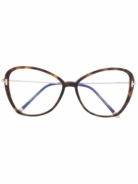 TOM FORD Eyewear polished-effect oversize-frame glasses - Brown - zdjęcie produktu nr 1
