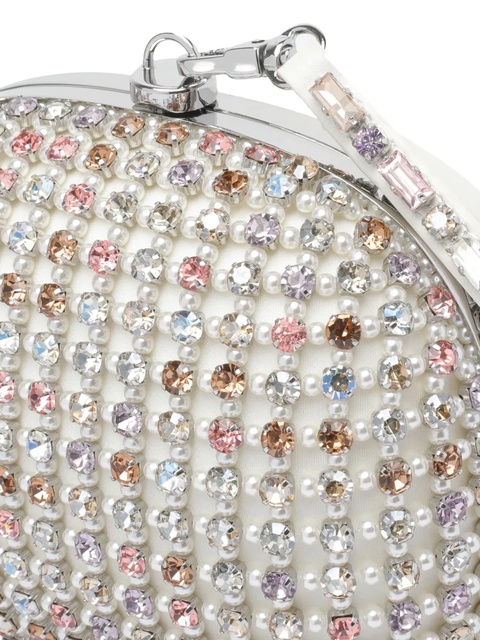 Self-Portrait crystal-embellished clutch - Grey - zdjęcie produktu nr 1