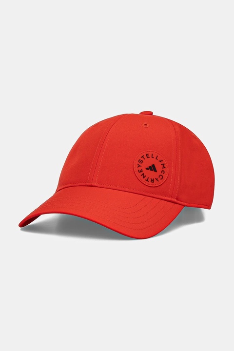 adidas by Stella McCartney czapka z daszkiem kolor czerwony gładka JN4859 - zdjęcie produktu nr 1