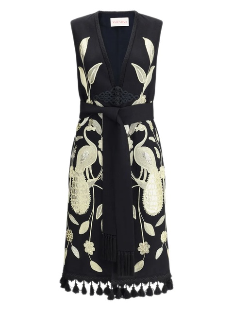 Valentino Garavani embroidered tassel coat - Black - zdjęcie produktu nr 1