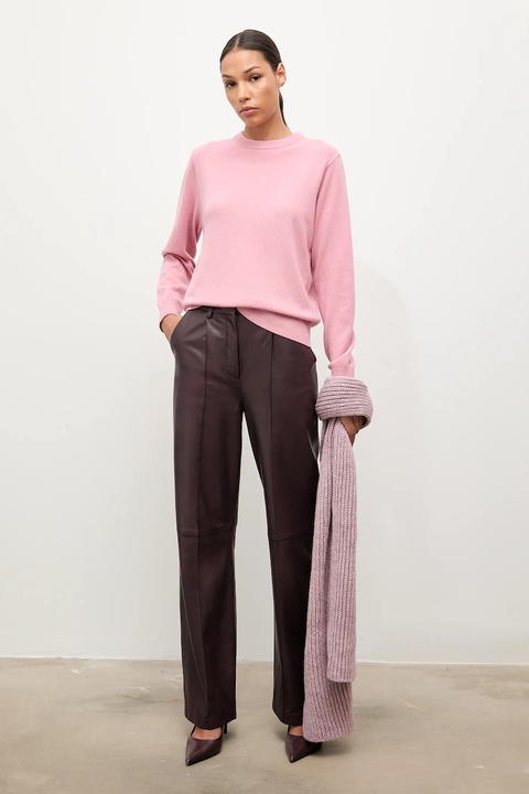 Answear.LAB sweter z wełny merino damski kolor różowy lekki - zdjęcie produktu nr 1