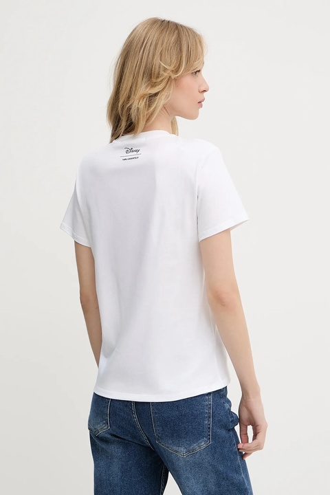 Karl Lagerfeld t-shirt bawełniany KL X DISNEY damski kolor biały A3W17090 - zdjęcie produktu nr 2