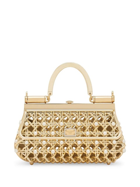 Dolce & Gabbana pearl-embellished caged tote bag - Gold - zdjęcie produktu nr 1