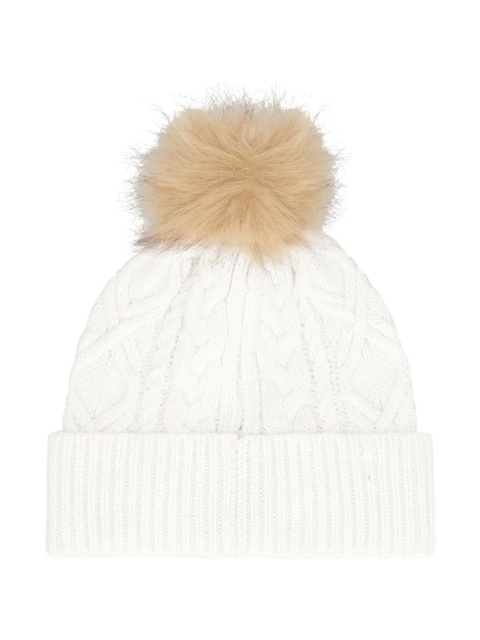 Lauren Ralph Lauren cable-knit pompom beanie hat - White - zdjęcie produktu nr 2