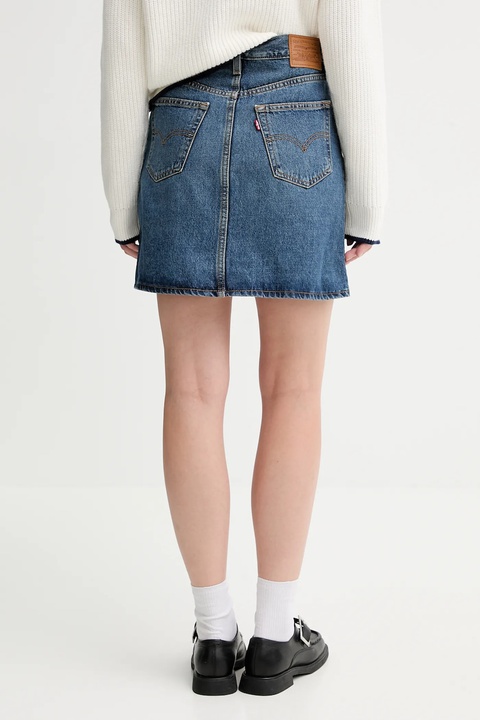 Levi's spódnica jeansowa kolor niebieski mini rozkloszowana 003RO - zdjęcie produktu nr 2