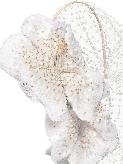 Jennifer Behr Crystal Orchid Voilette - White - zdjęcie produktu nr 2