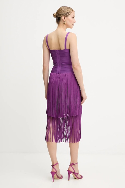 Herve Leger sukienka Georgia kolor fioletowy mini dopasowana FRI8525605 - zdjęcie produktu nr 2