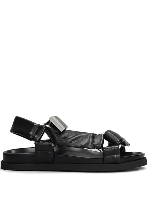 The Attico Salinas leather flat sandals - Black - zdjęcie produktu nr 2