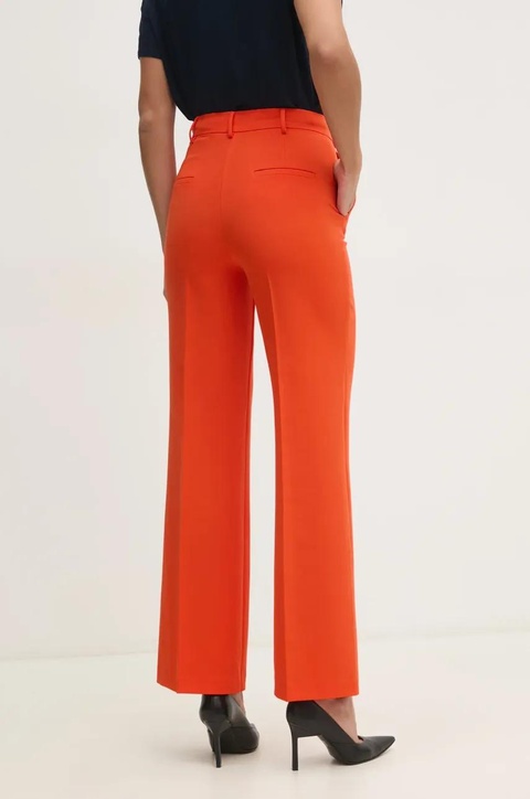 Sisley spodnie damskie kolor pomarańczowy proste high waist 4KVXLF02I - zdjęcie produktu nr 2