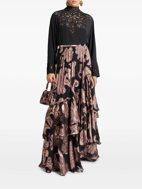 ETRO fil-coupé jacquard maxi skirt - Black - zdjęcie produktu nr 2