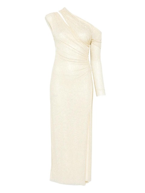 Self-Portrait rhinestone-embellished gathered gown - Neutrals - zdjęcie produktu nr 1