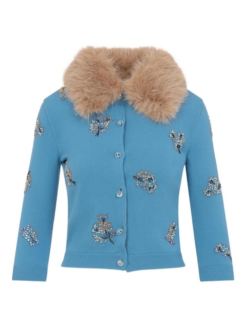 Valentino Garavani embroidered wool cardigan - Blue - zdjęcie produktu nr 1