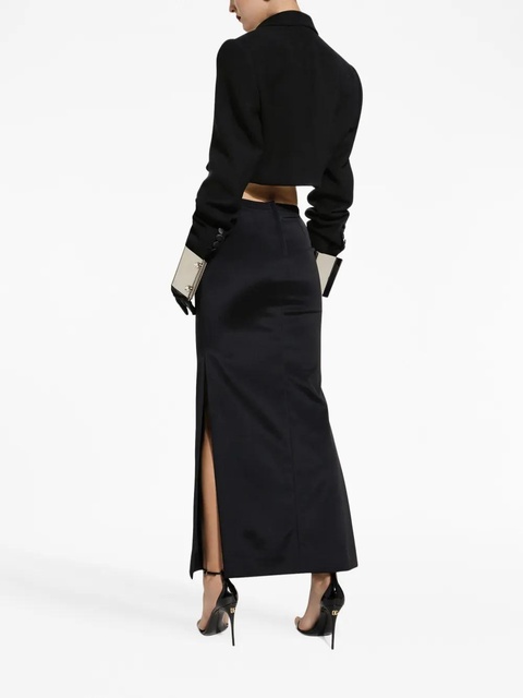 Dolce & Gabbana velvet-effect cropped blazer - Black - zdjęcie produktu nr 2