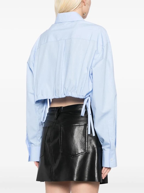 Alexander Wang rhinestone-embellished cropped shirt - Blue - zdjęcie produktu nr 2