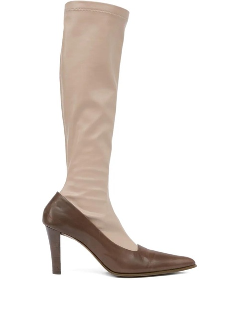 MM6 Maison Margiela knee-high leather boots - Brown - zdjęcie produktu nr 1