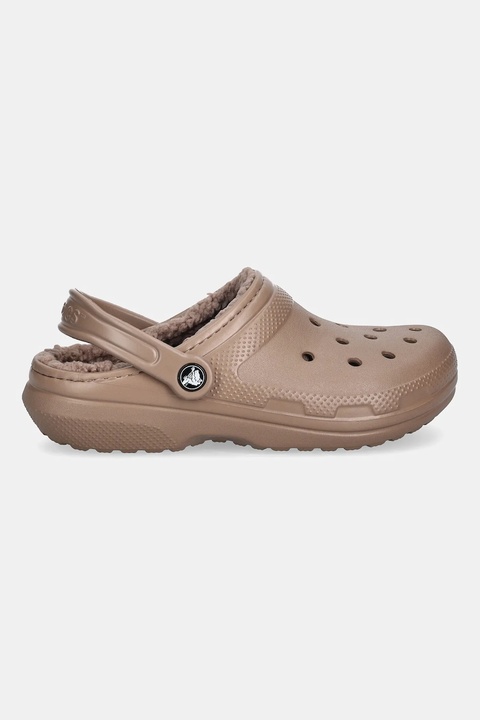 Crocs kapcie Classic Lined Clog kolor brązowy 203591 - zdjęcie produktu nr 2