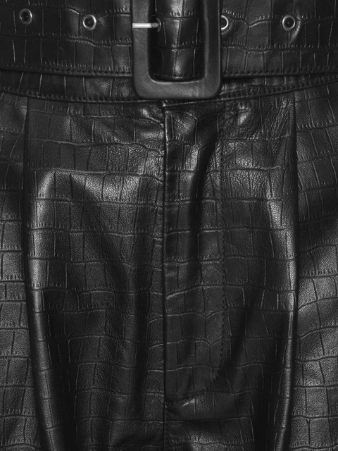 ROTATE BIRGER CHRISTENSEN belted leather trousers - Black - zdjęcie produktu nr 1