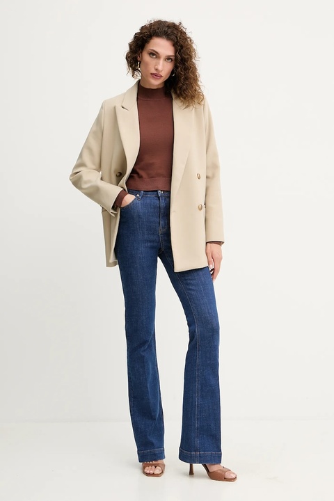 Silvian Heach sweter LOLA damski kolor brązowy z półgolfem GPA25554LU - zdjęcie produktu nr 2