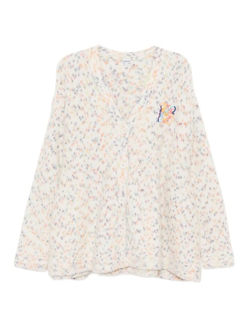LOEWE logo-embroidered cardigan - White - zdjęcie produktu nr 1