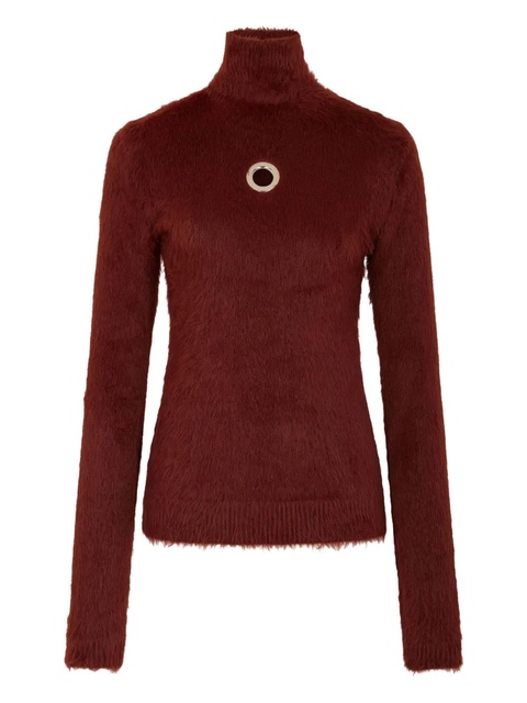 Rabanne eyelet-detail long-sleeves sweater - P213 RED - zdjęcie produktu nr 1