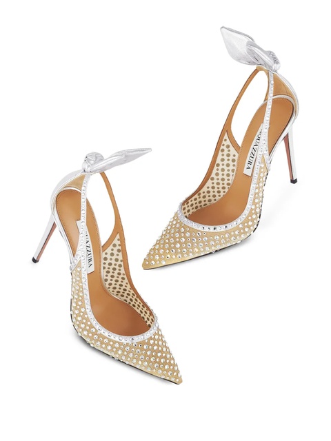 Aquazzura 105mm Bow Tie Crystal pumps - Silver - zdjęcie produktu nr 2