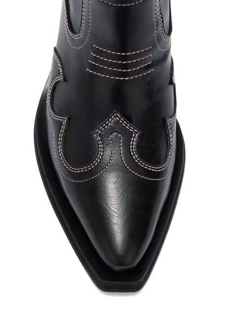 GANNI stitched pointed boots - Black - zdjęcie produktu nr 2